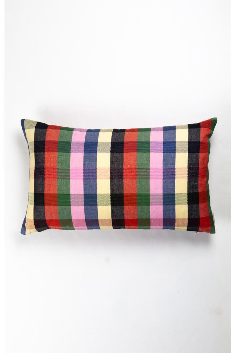 Handwoven Marta Cotton Throw Pillow, Alternate, color, Red