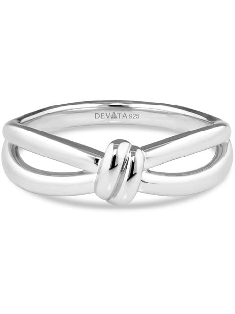 Love Knot Ring in Rhodium Plated Sterling Silver