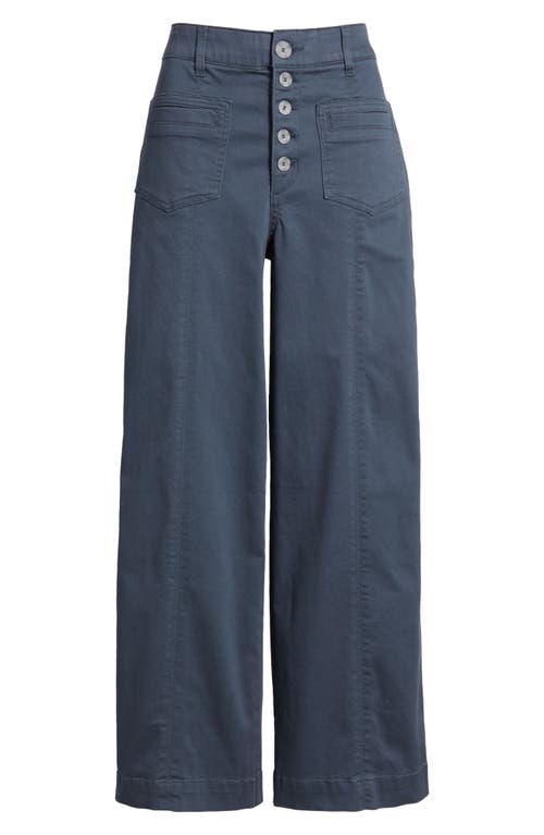 Wit & Wisdom 'ab'solution Skyrise High Waist Exposed Button Fly Wide Leg Pants In Orion Blue