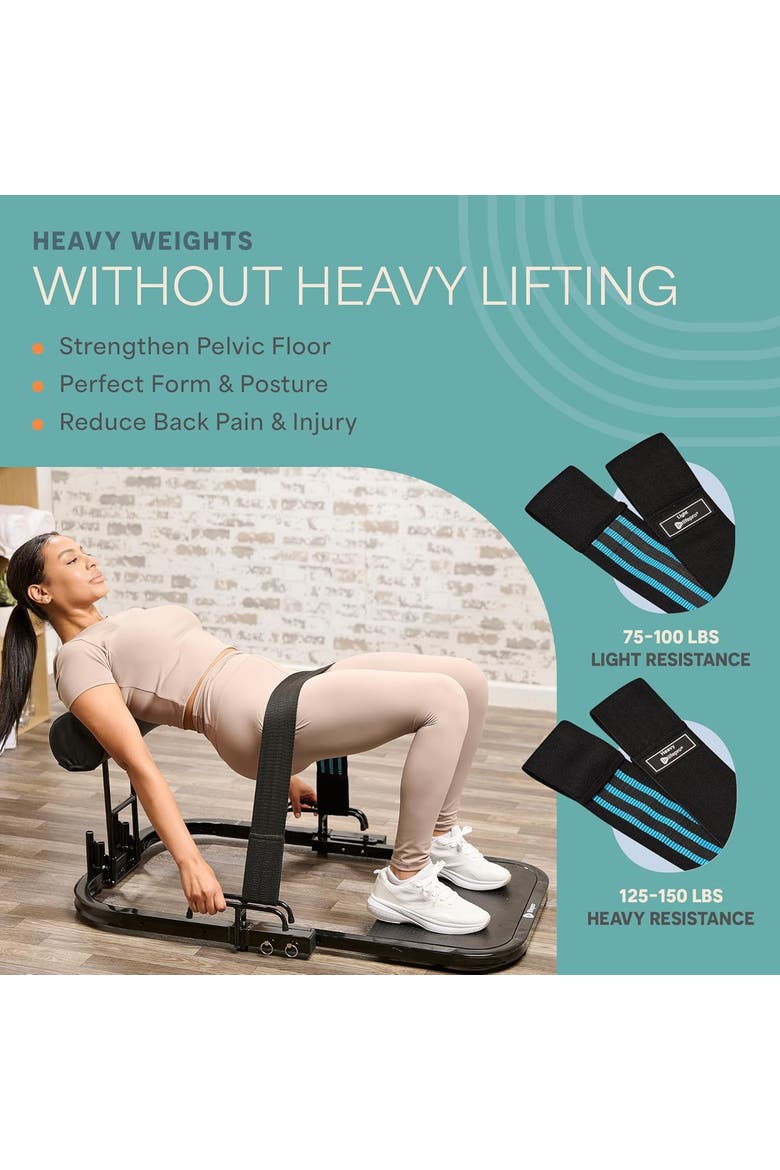 Hip Thrust Machine  Adjustable Glutes Workout Equipment for Home GluteBlast Foldable Sissy Squat Machine Bench, Alternate, color, Lite Black