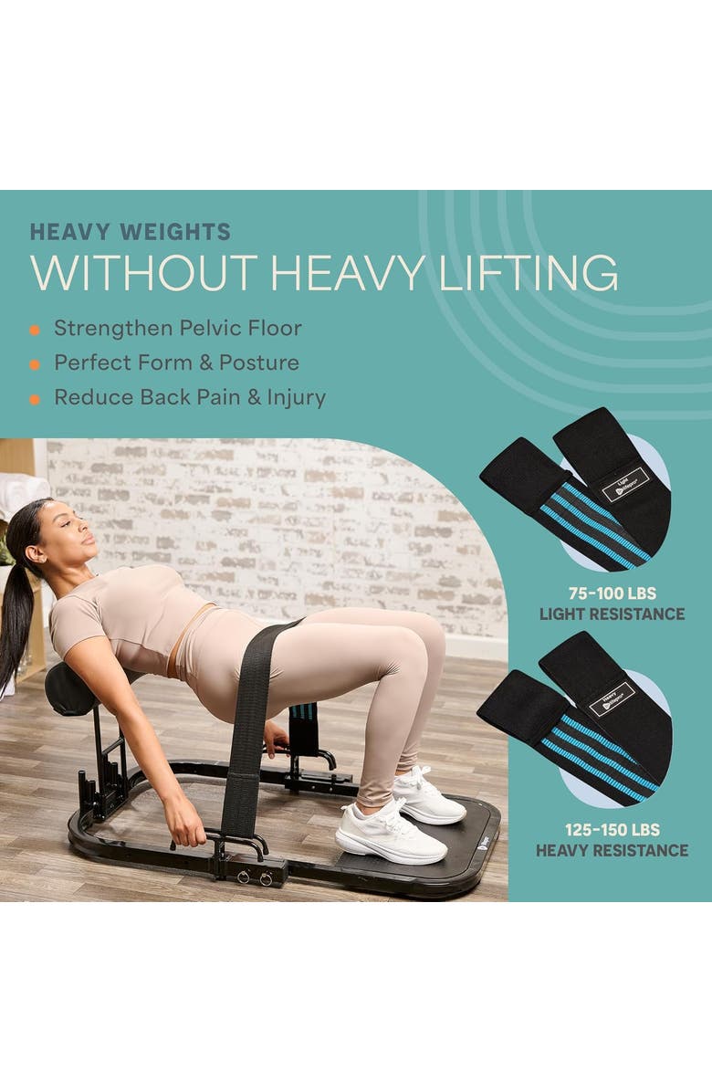 Lifepro Hip Thrust Machine Adjustable Glutes Workout Equipment for Home GluteBlast Foldable Sissy Squat Machine Bench, Alternate, color, Lite Black