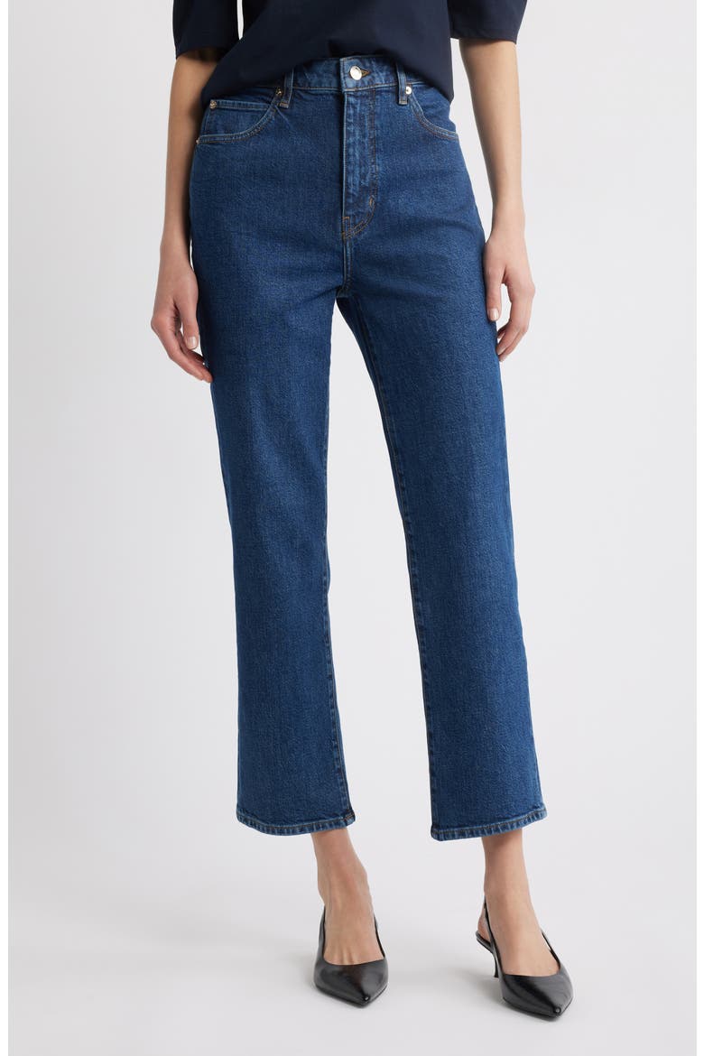 The Ruler High Waist Ankle Straight Leg Jeans, Main, color, WRITTEN