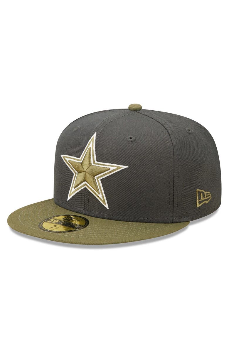 New Era Men's New Era Graphite/Olive Dallas Cowboys Two-Tone Color Pack 59FIFTY Fitted Hat, Main, color, 