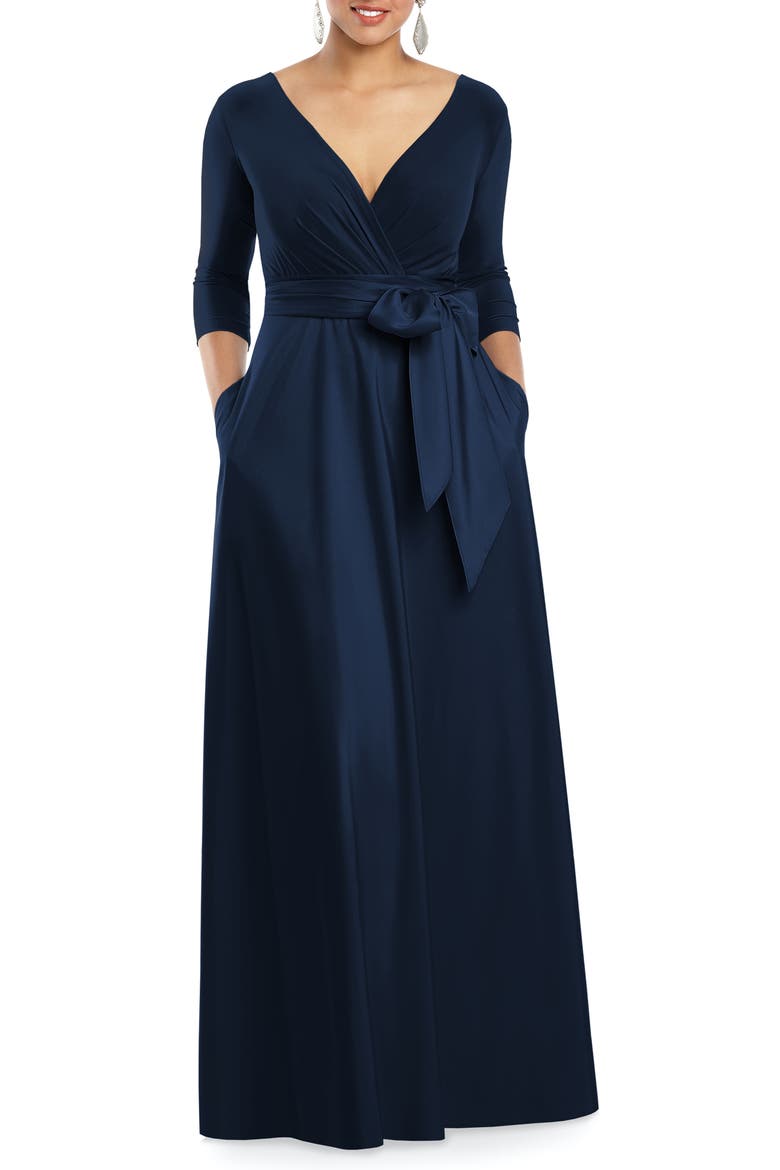 FULL LENGTH 3/4 SLEEVE DRESS W, Main, color, MIDNIGHT