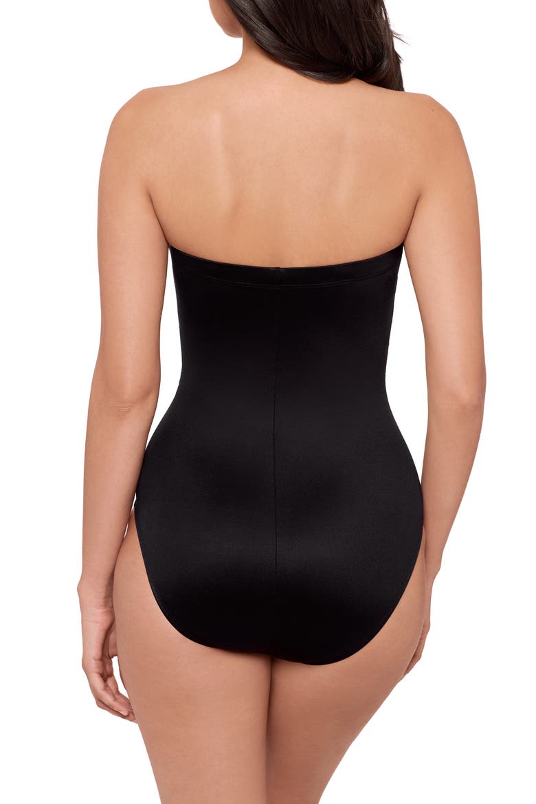 Boca Grande Avanti Strapless One-Piece Swimsuit, Alternate, color, BLACK/ MULTI