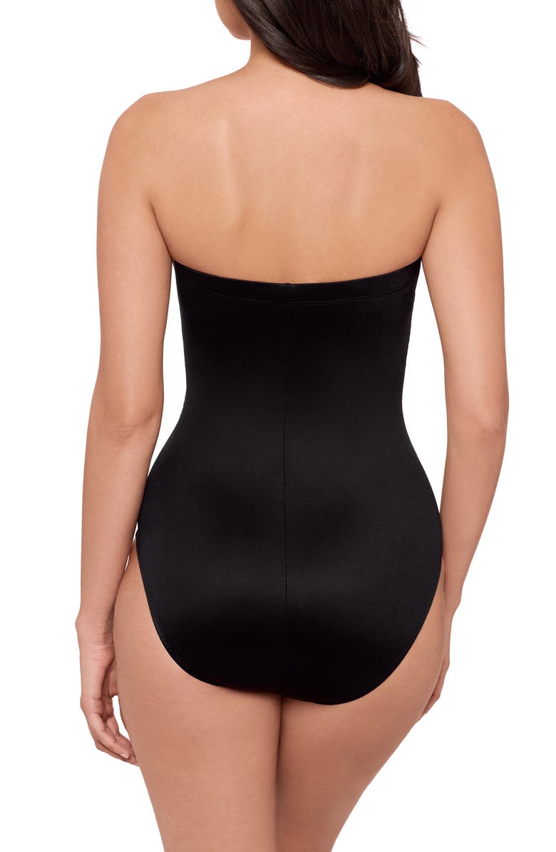 Miraclesuit<sup>®</sup> Boca Grande Avanti Strapless One-Piece Swimsuit, Alternate, color, Black/ Multi