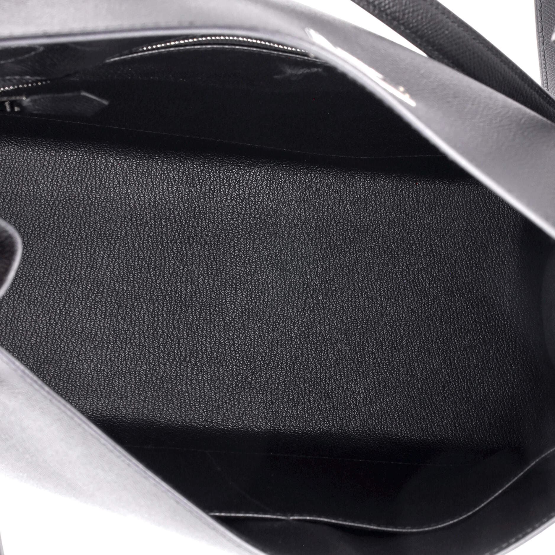 Pre-Owned Hermes Kelly Handbag Black Epsom with Palladium Hardware 32, Alternate, color, 