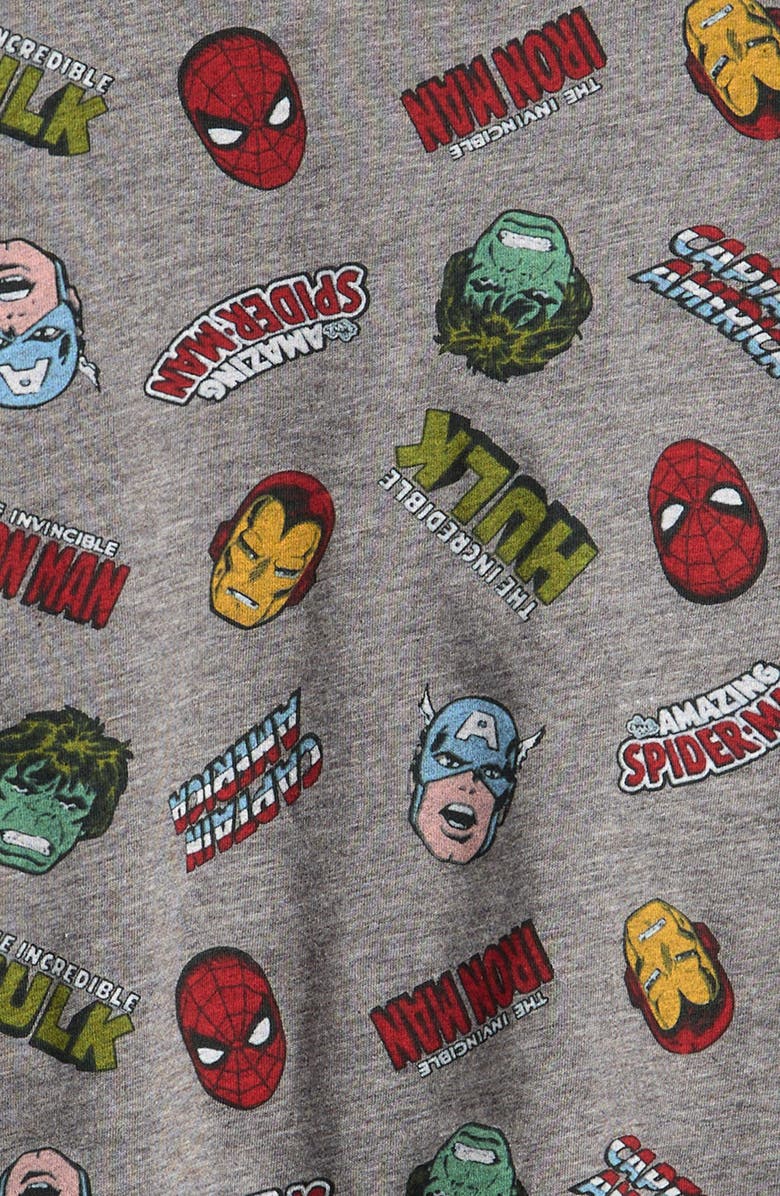 Jem Kids' x Marvel Logo Build Graphic T-Shirt, Alternate, color, Heather Grey