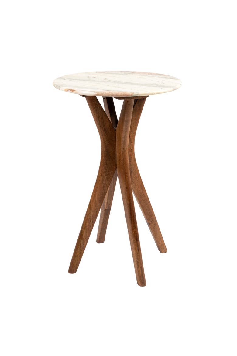 Round Martini Accent Table, Main, color, Brown