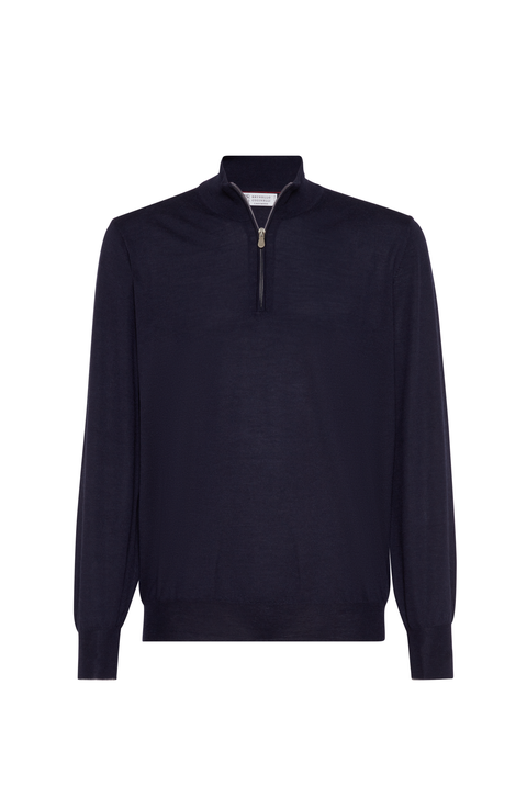 Lightweight sweater with zipper