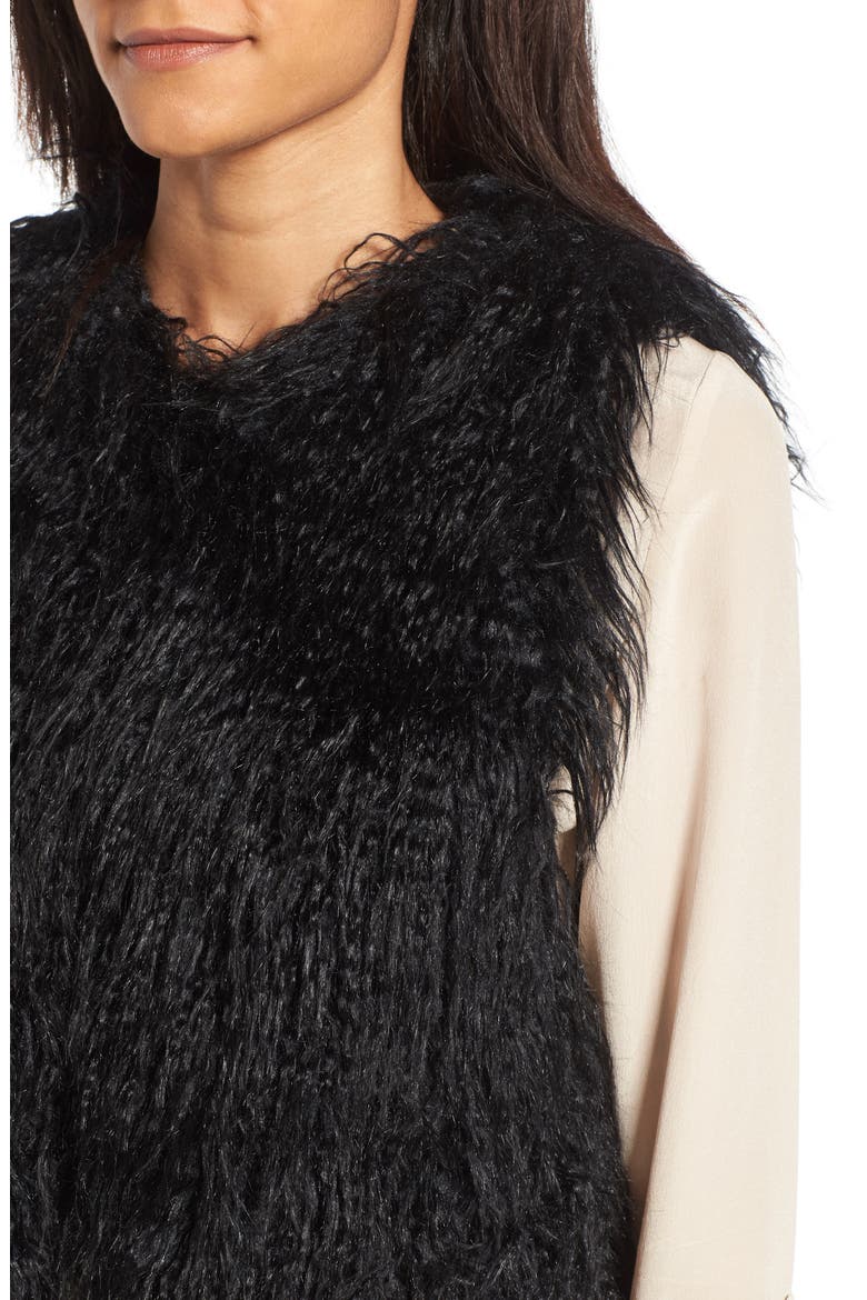 Faux Fur Vest, Alternate, color, BLACK COMBO