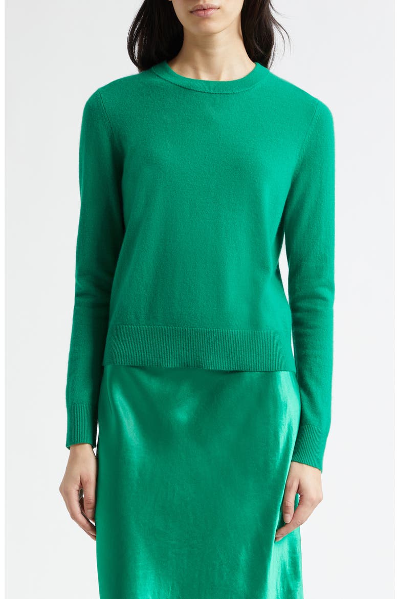 Classic Crewneck Cashmere Sweater, Main, color, EMERALD