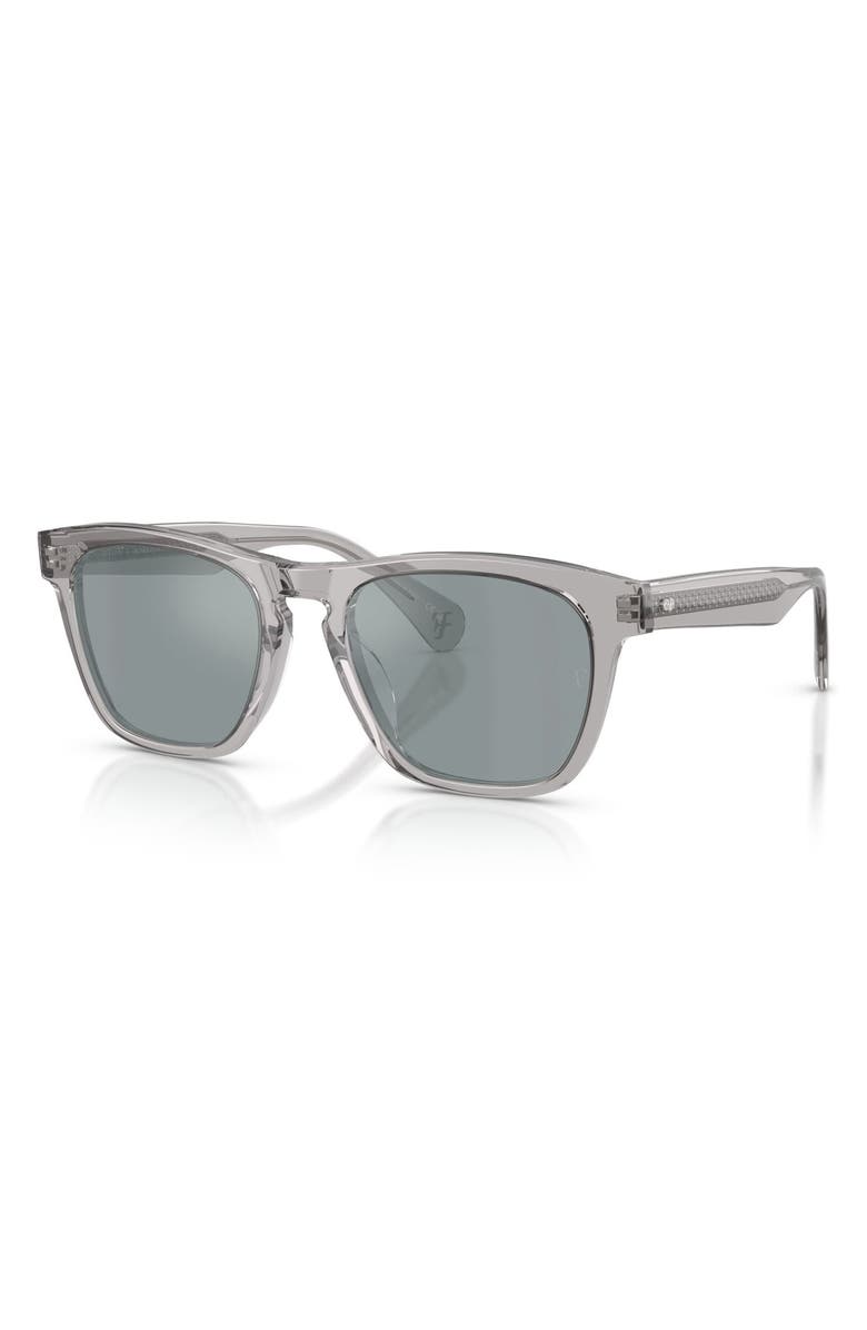 Oliver Peoples R-3 54mm Polarized Round Sunglasses, Alternate, color, Grey / Polar Flash Mirror