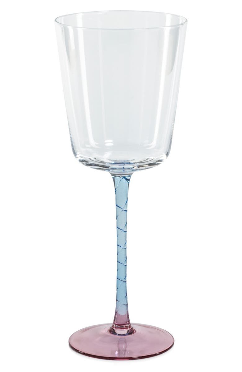 Zodax Sachi Set of 4 Red Wine Glasses, Main, color, Pink/ Blue