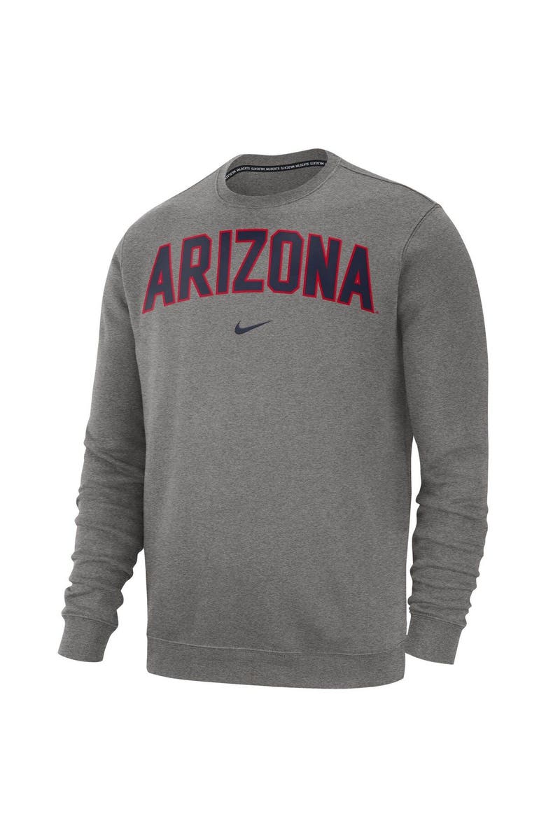 Nike Men's Nike Heather Gray Arizona Wildcats Club Fleece Sweatshirt, Alternate, color, 