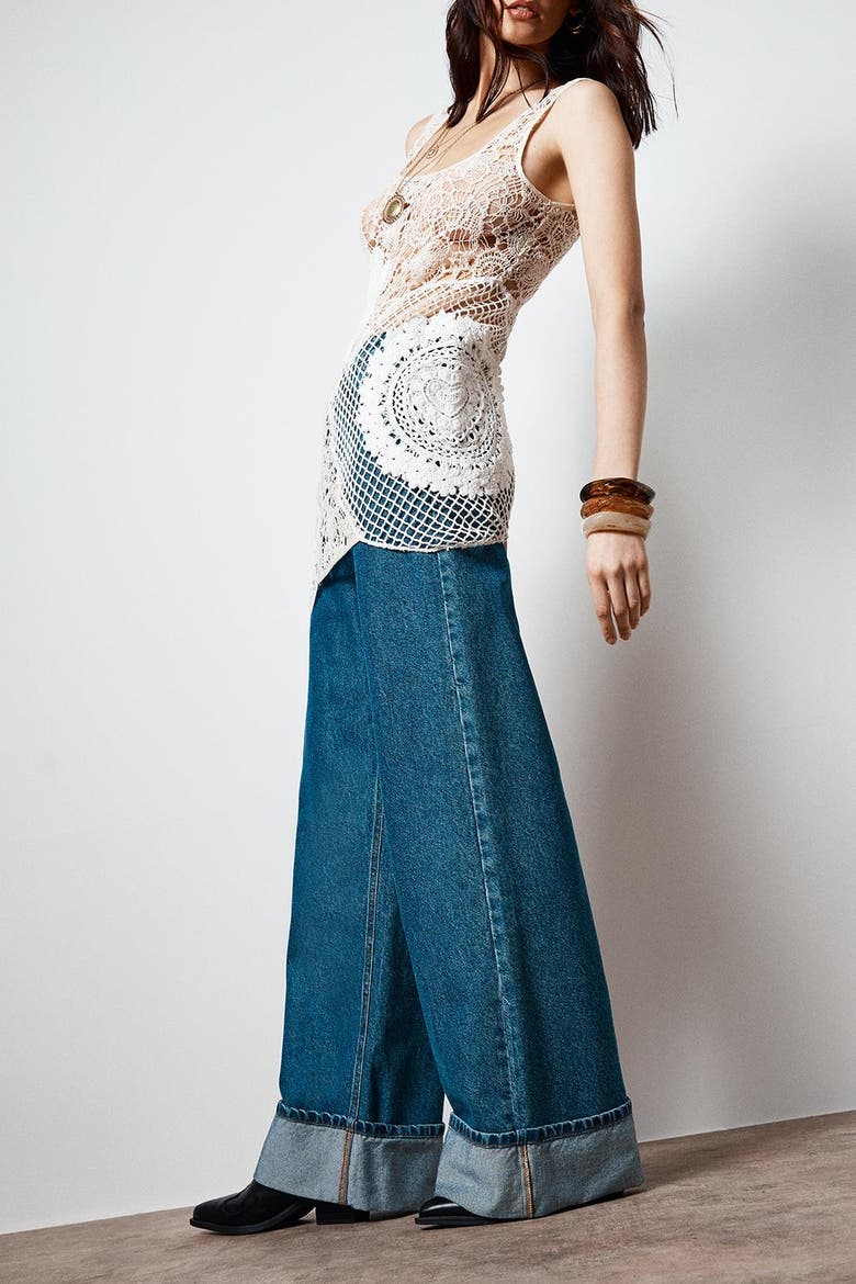 Scoop Neck Crochet Mini Dress, Alternate, color, Stone