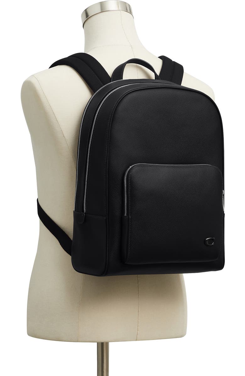 COACH Wade Leather Backpack, Alternate, color, Black