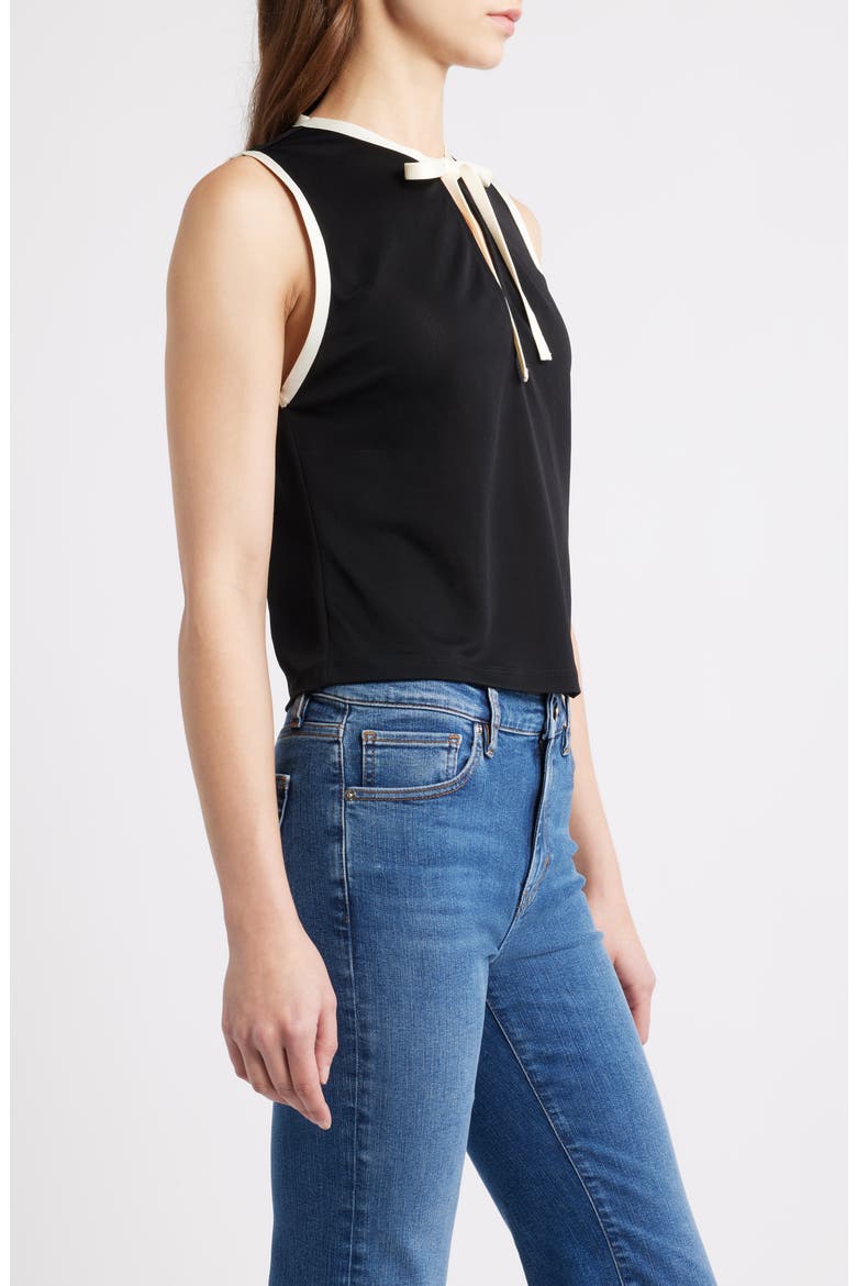 The Keyhole Tie Knit Tank, Alternate, color, BLACK MULTI