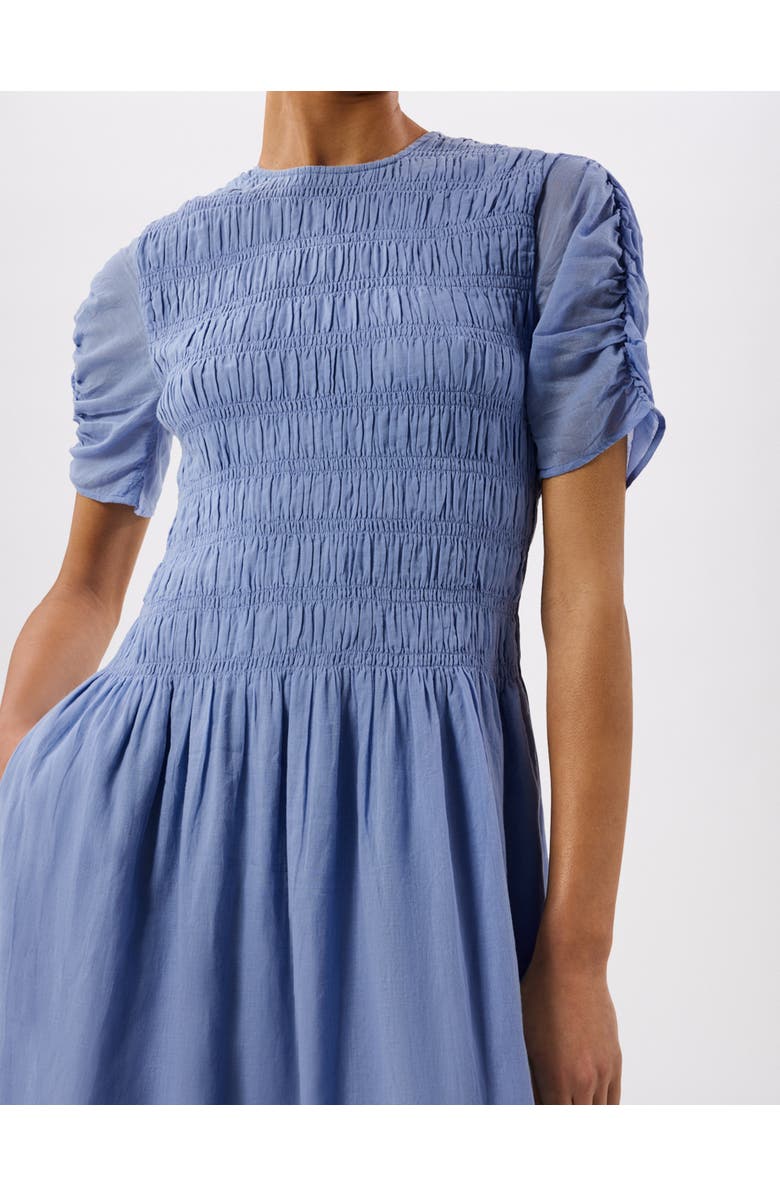 Whistles Avery Smocked Midi Dress, Alternate, color, Pale Blue