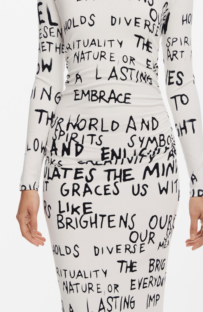 Desigual Hesian Long Sleeve Jersey Maxi Dress, Alternate, color, 