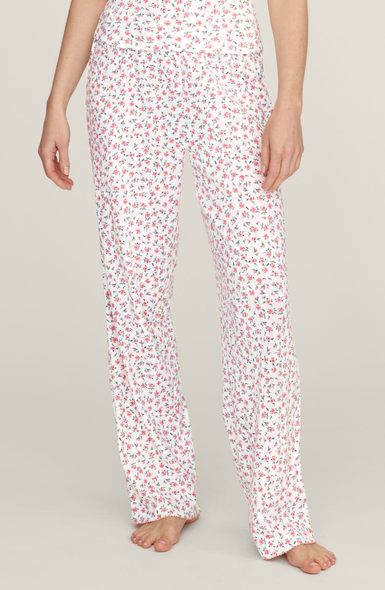 Petite Plume Pima Cotton Pointelle Pants, Main, color, Pink