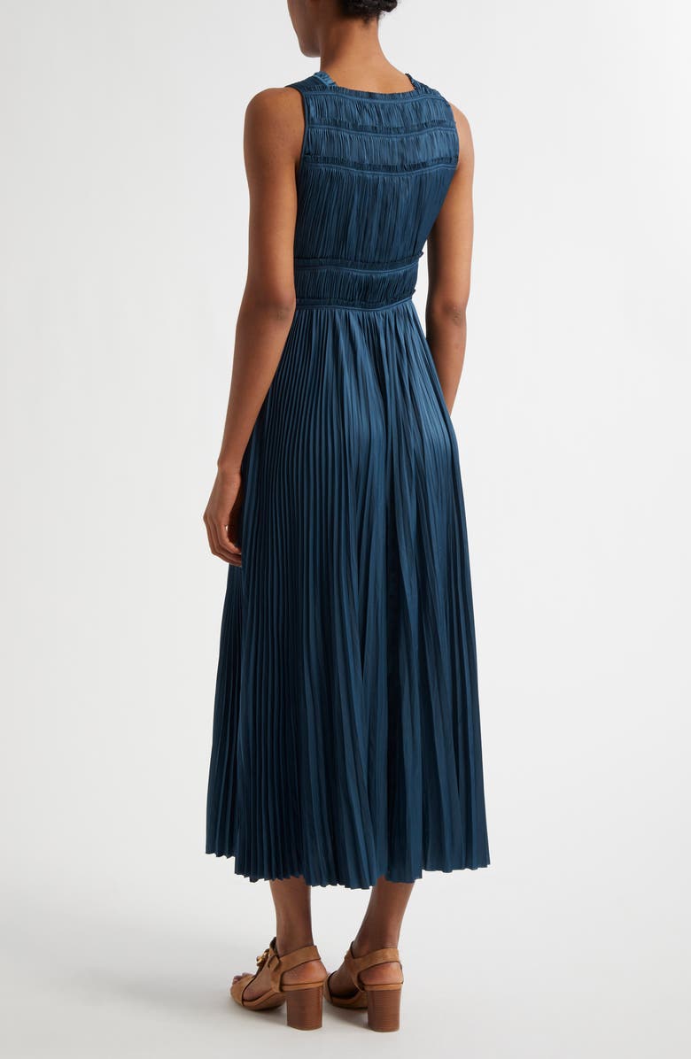 Ulla Johnson Elle Plissé Satin Dress, Alternate, color, 