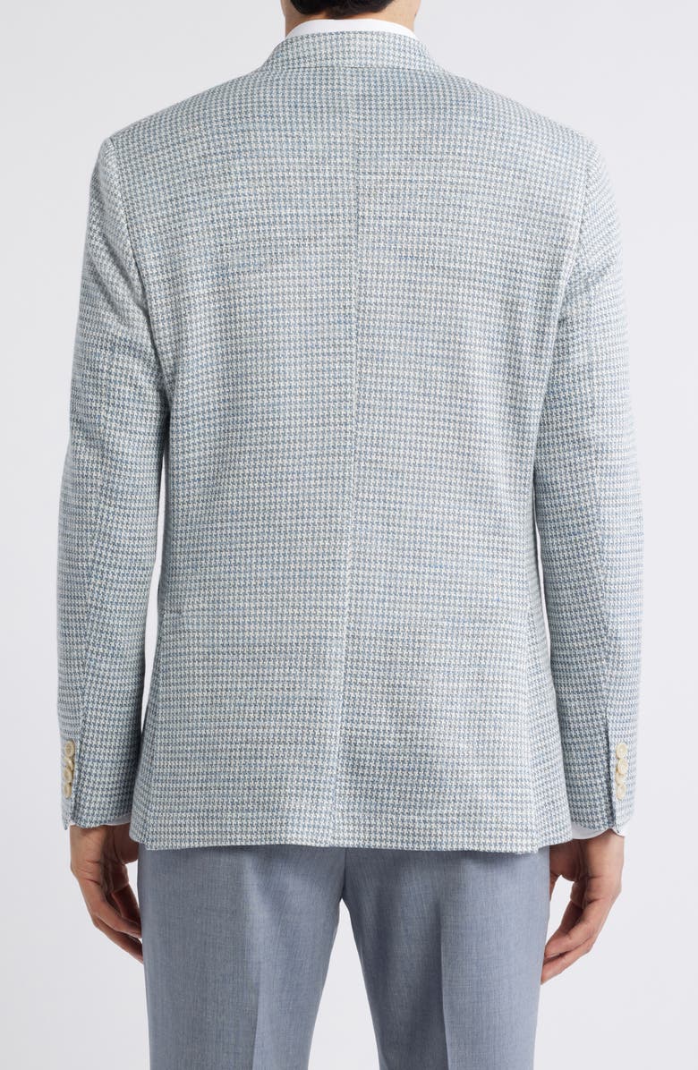 Jack Victor Hampton Houndstooth Knit Linen Sport Coat, Alternate, color, Light Blue