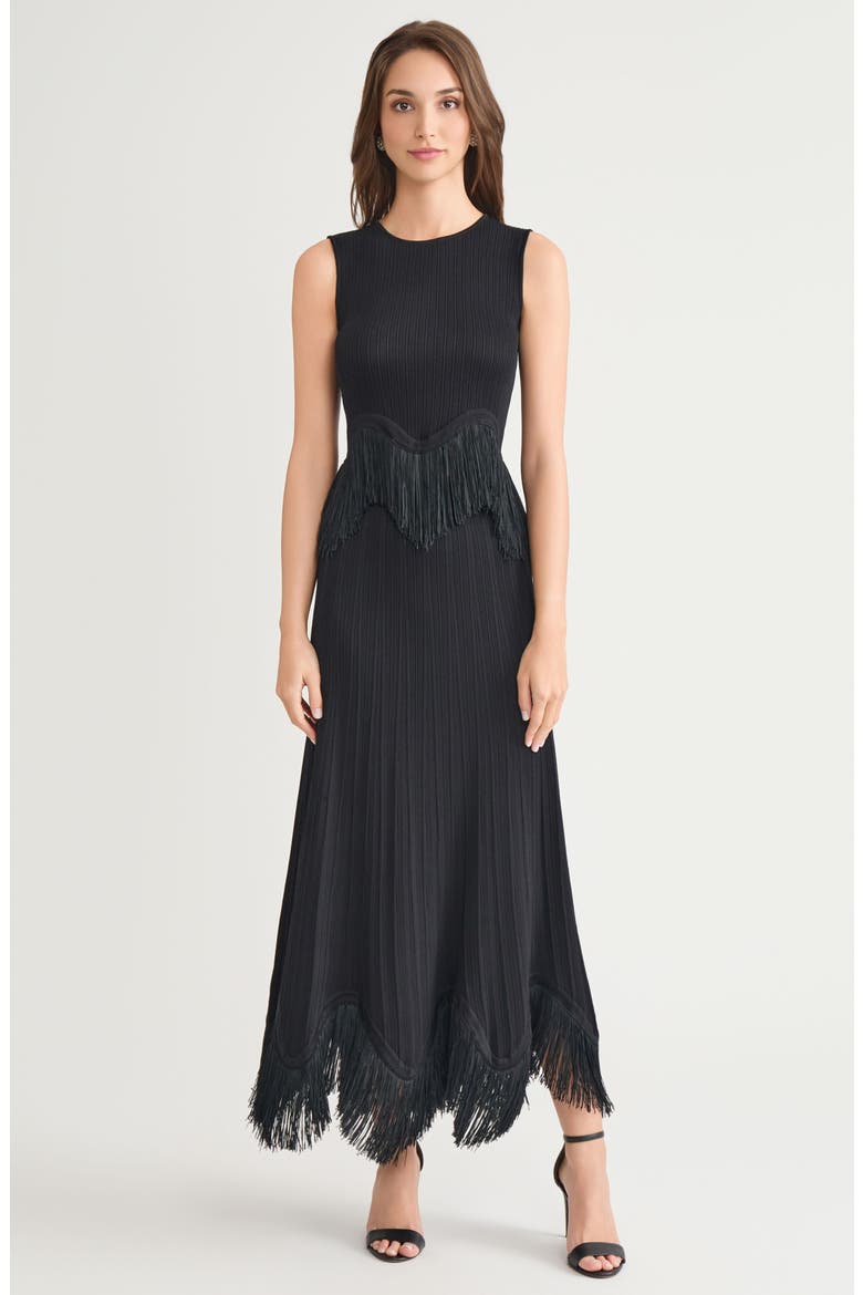 x Lani Lynn Fringe Trim Knit Sleeveless Top, Alternate, color, BLACK