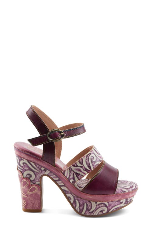 L'artiste By Spring Step Hotstrut Platform Sandal In Purple Multi