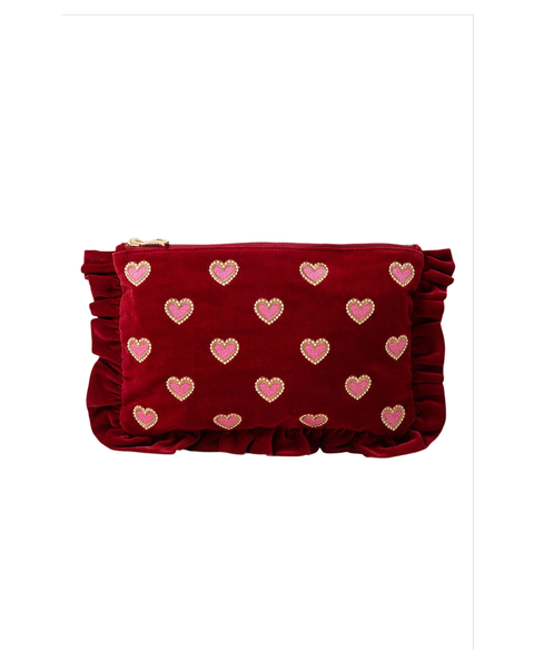 Love Hearts Frill Pouch