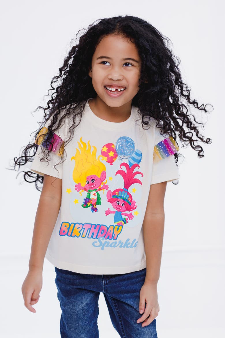 Trolls Birthday T-Shirt, Alternate, color, Ivory Poppy Viva