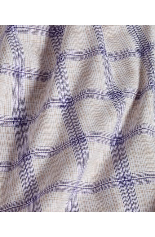 David Donahue Plaid Performance Stretch Button-up Shirt In Dune/royal