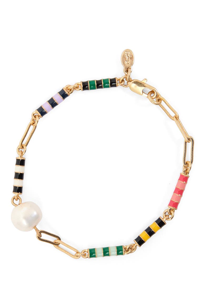 Le Stripe Freshwater Pearl Bracelet, Main, color, PEARL MULTI