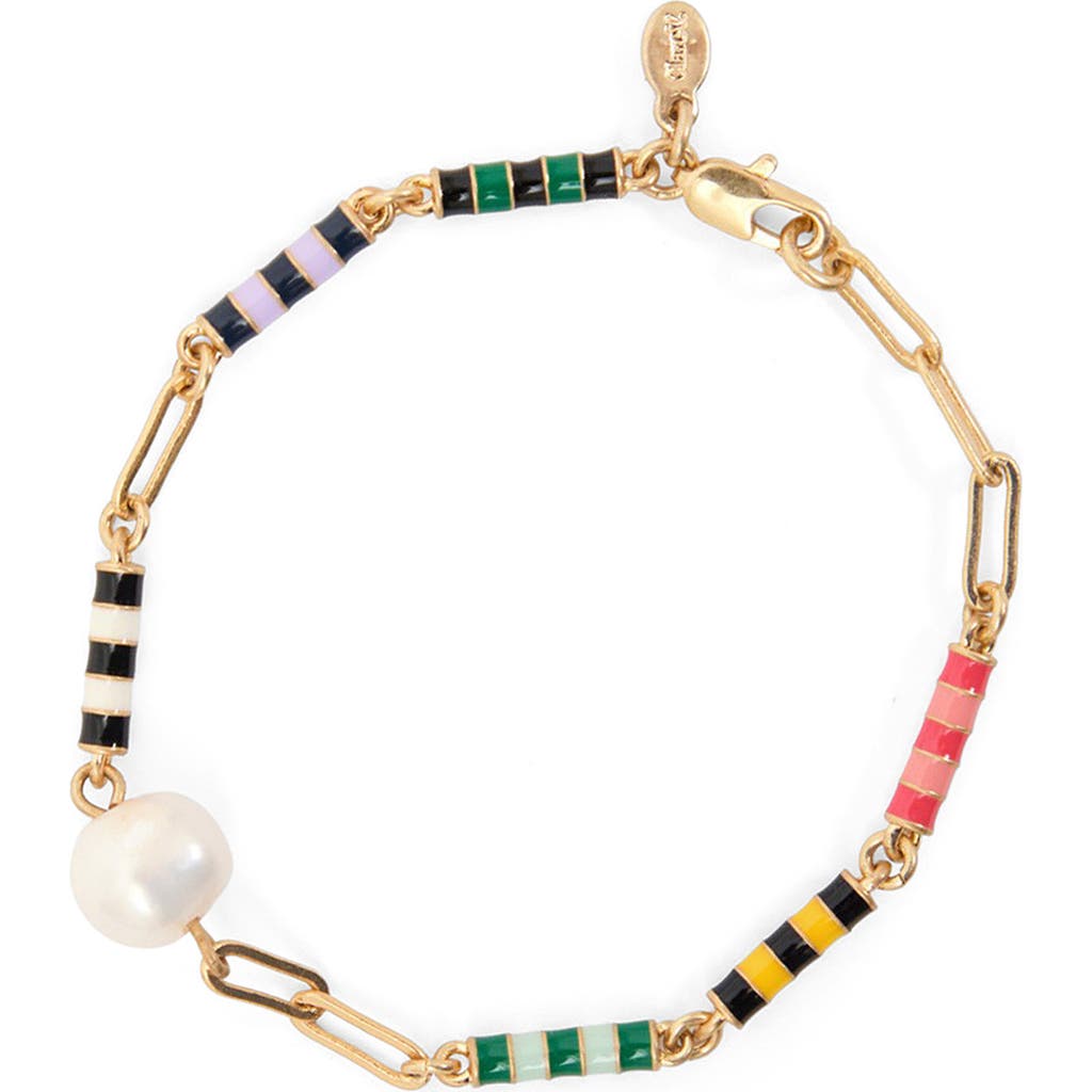 Clare V . Le Stripe Freshwater Pearl Bracelet In Multi