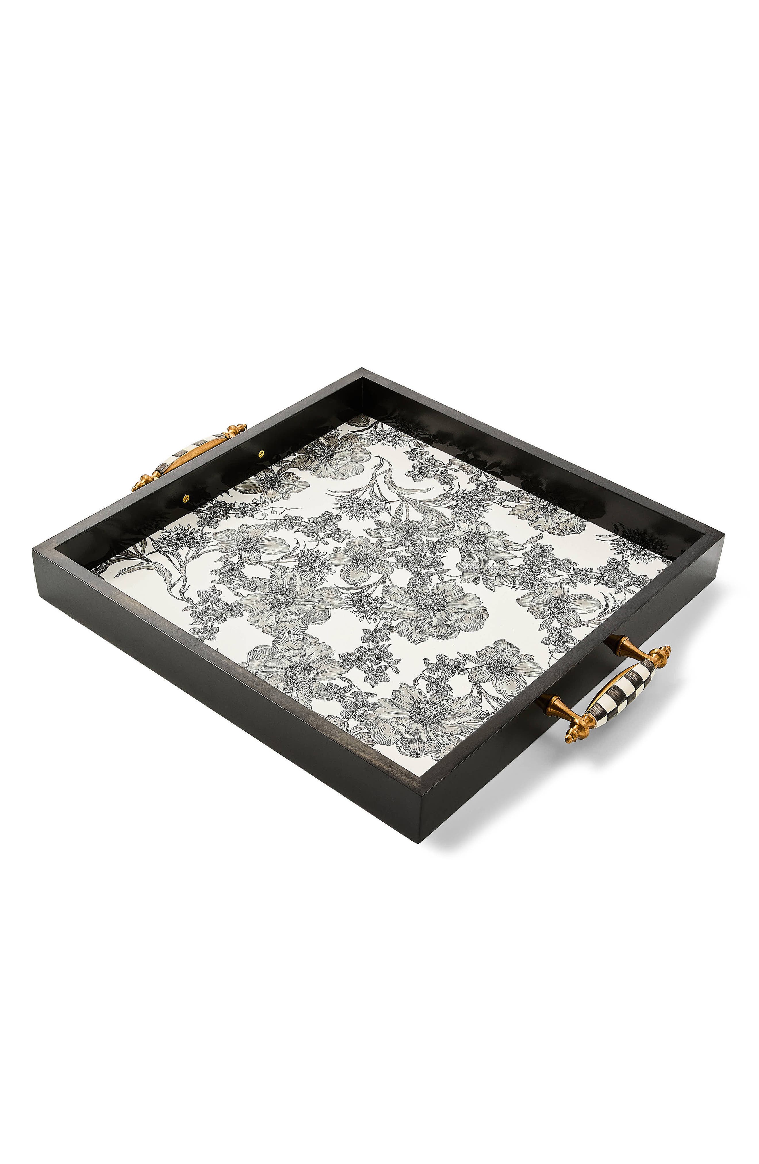 Nordstrom | MACKENZIE CHILDS Courtly English Garden Serving Tray - Black