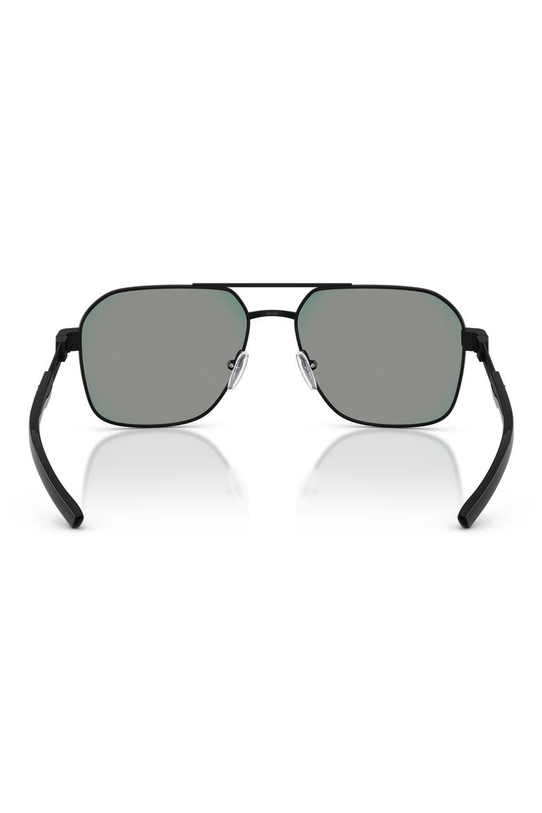 57mm Square Sunglasses, Alternate, color, MATTE BLACK / BLACK