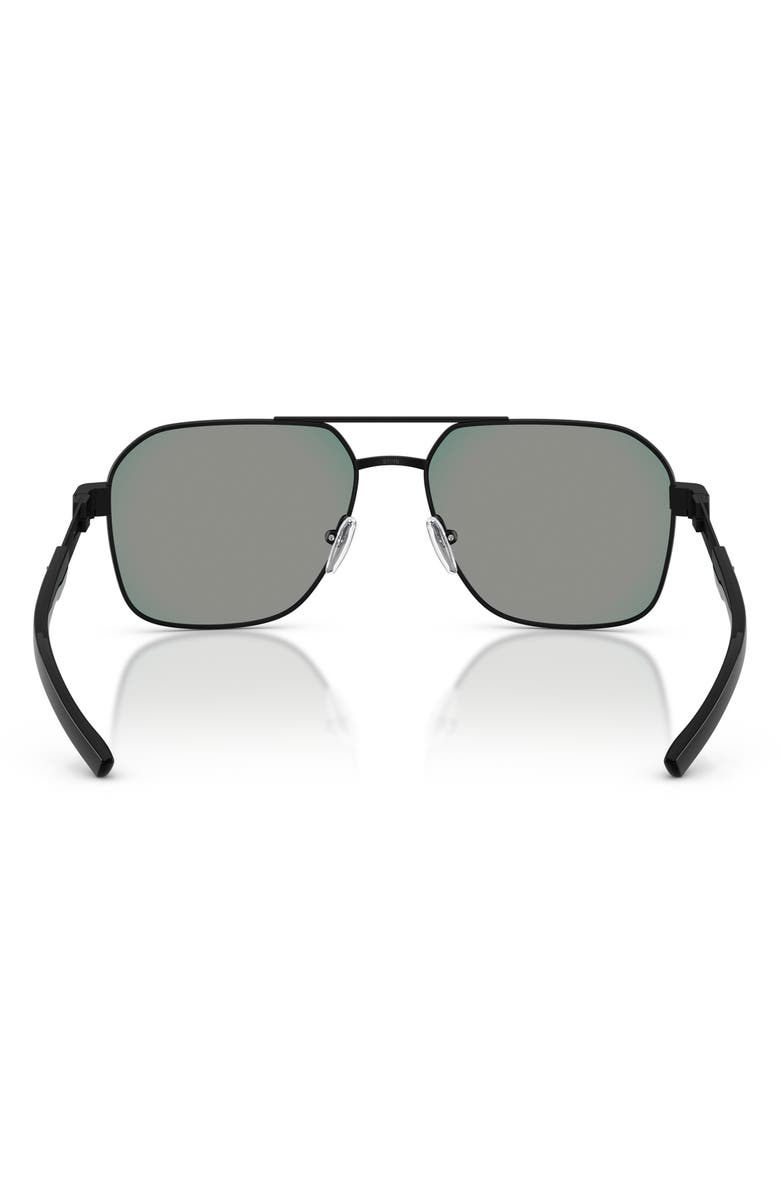 Scuderia Ferrari 57mm Square Sunglasses, Alternate, color, Matte Black / Black