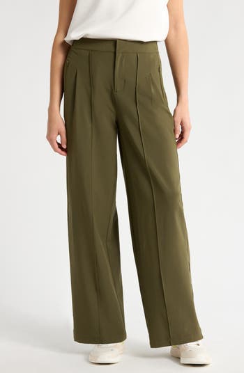 Nala  High waist wide pants Mサイズ Mango buckle waist wide leg pants in khaki | ASOS