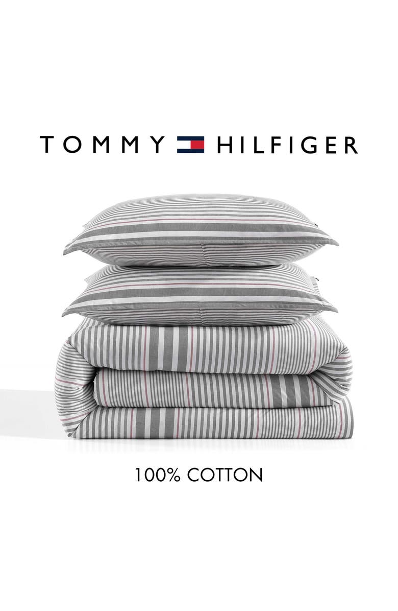 Tommy Hilfiger Danbury Stripe Cotton Percale Comforter & Shams Set, Alternate, color, Dark Blue
