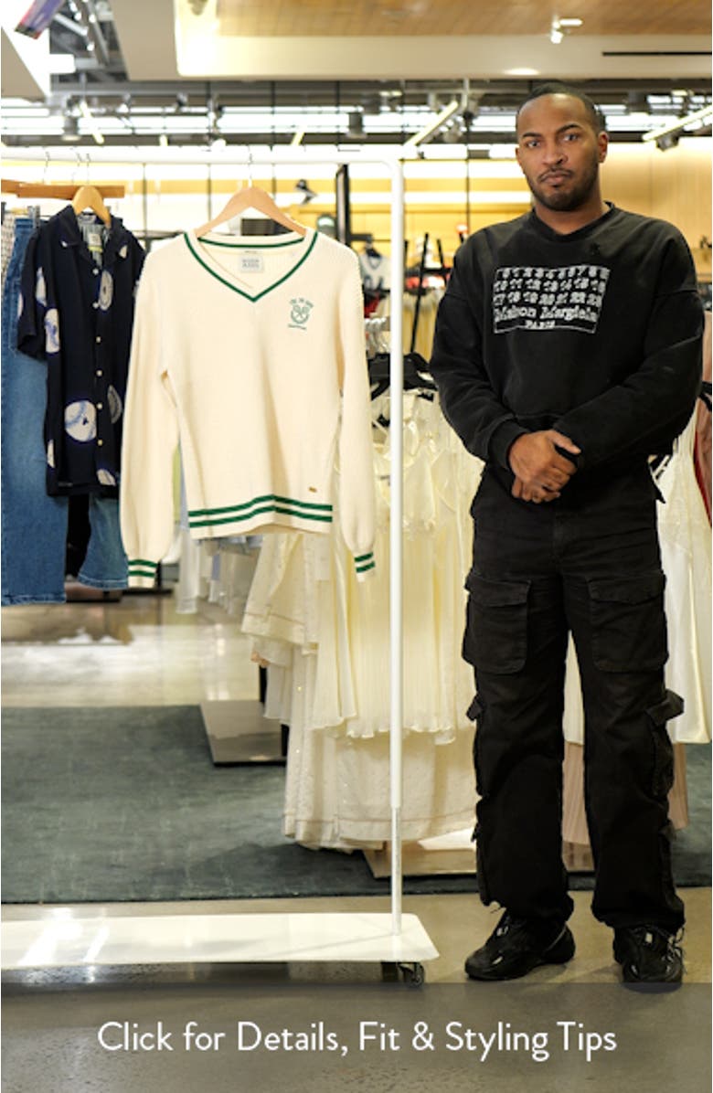 Kids' Cotton V-Neck Tennis Sweater, sales video thumbnail