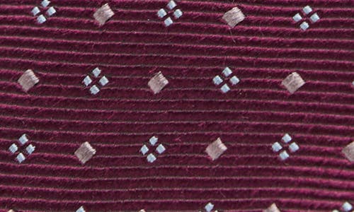 Mango Geometric Medallion Silk Blend Tie In Burgundy