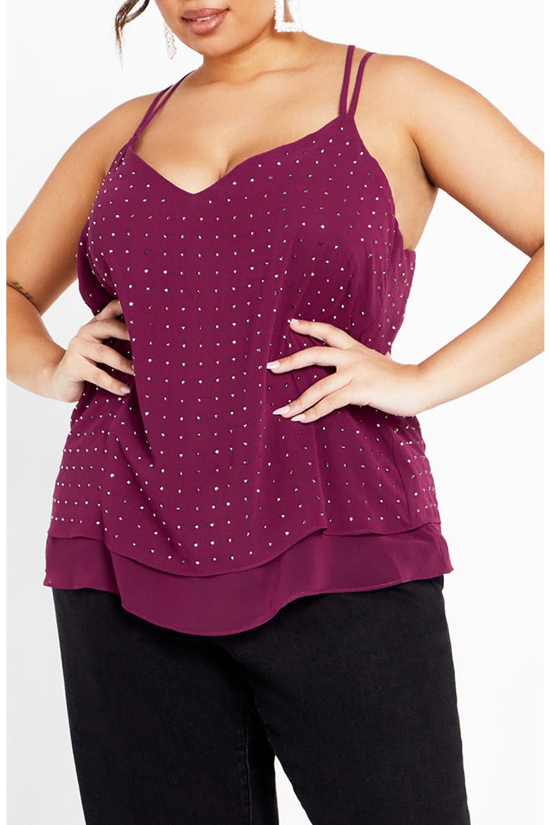 Rosalia Studded Tank Top, Main, color, PURPLE