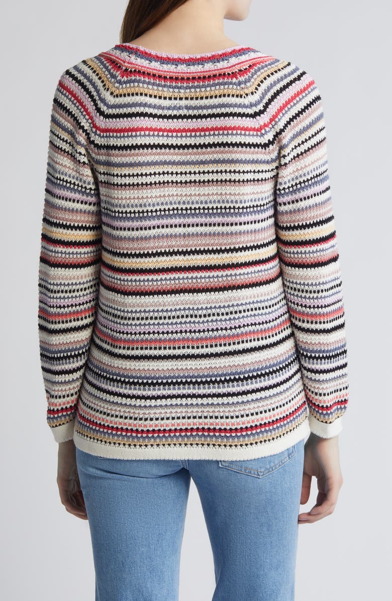 NIC+ZOE Stripe Textured Knit Sweater, Alternate, color,