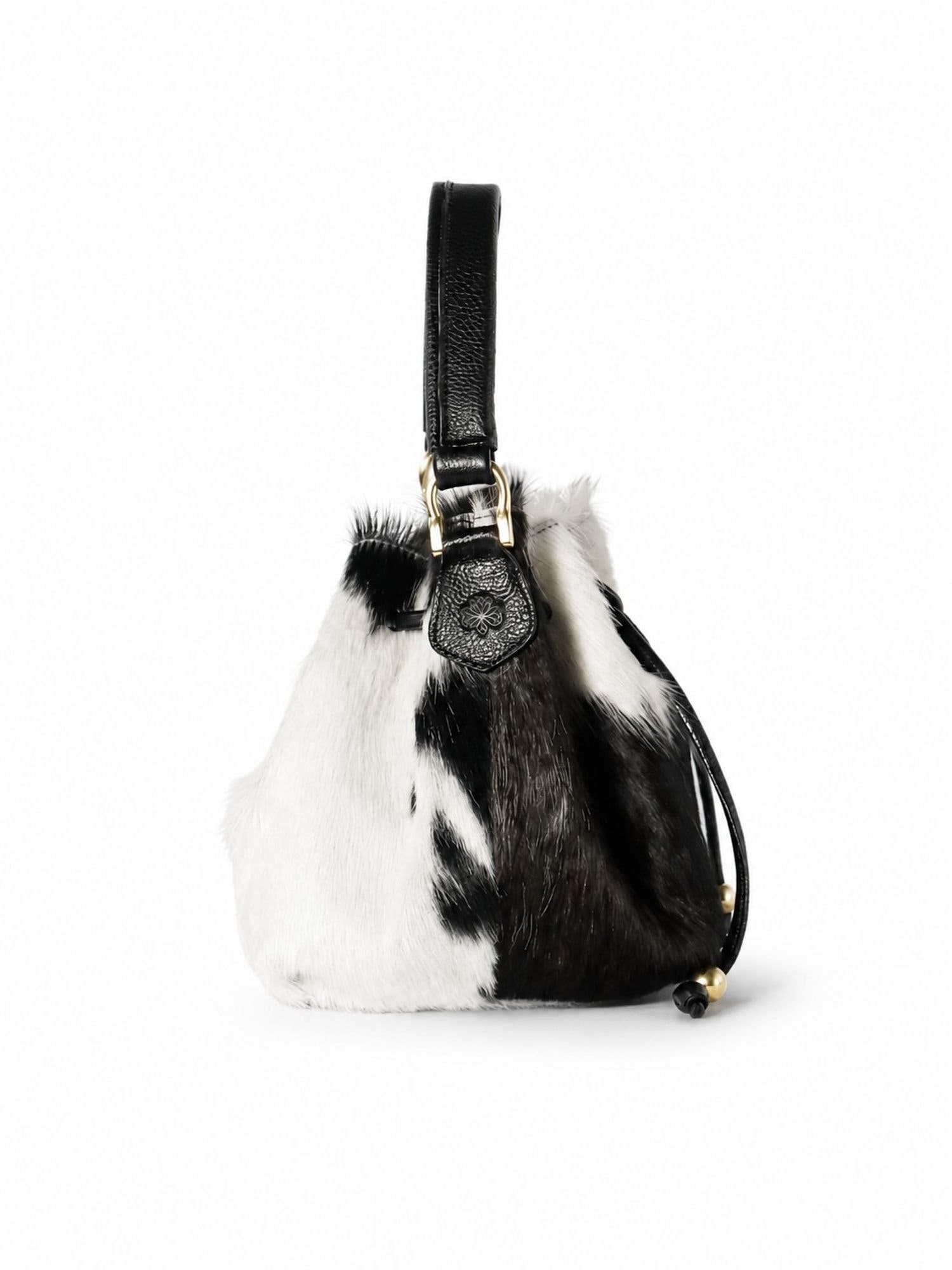 Dualis Luxury Hair-On Cowhide Crossbody, Alternate, color, Black And White Natural Hair