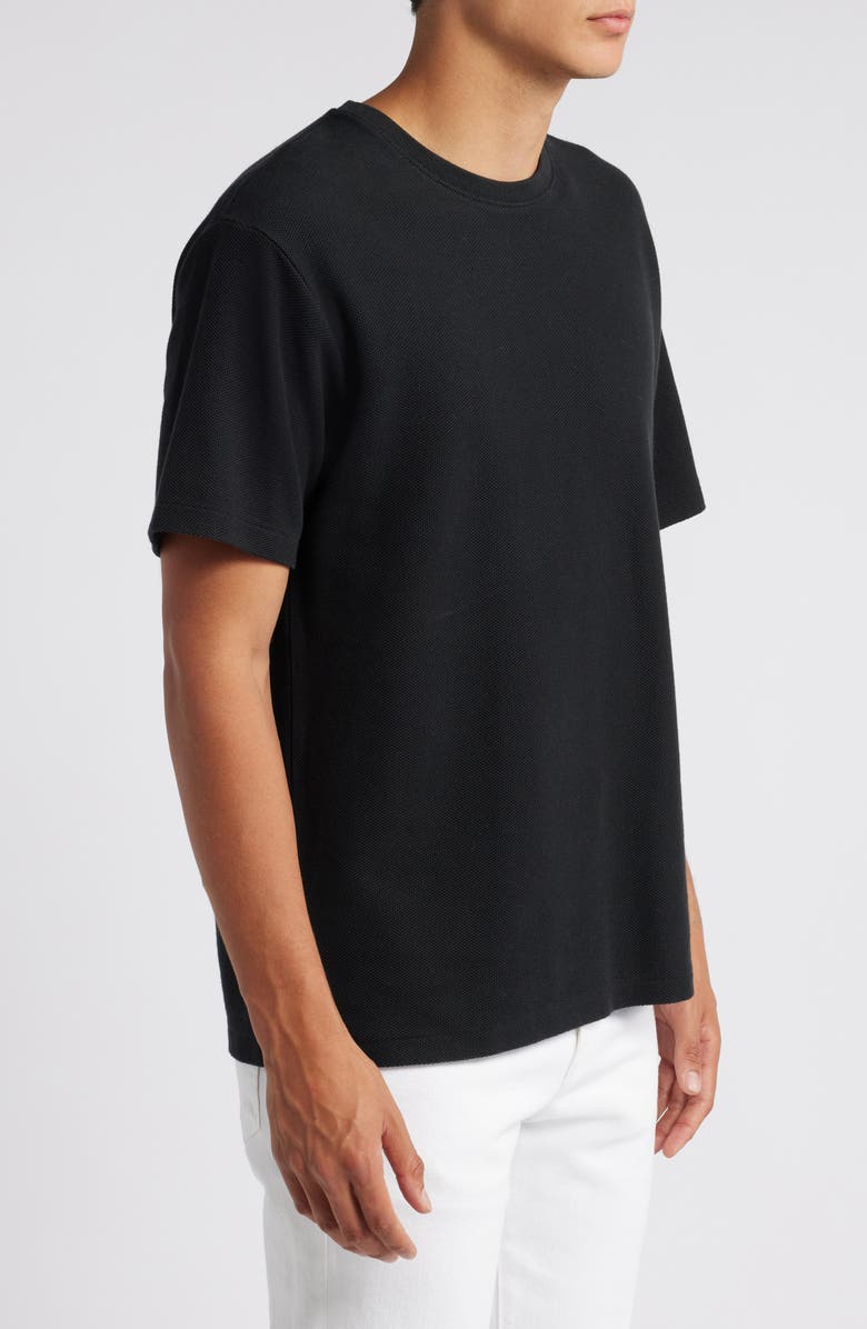 FRAME Solid Jacquard Cotton T-Shirt, Alternate, color, Black