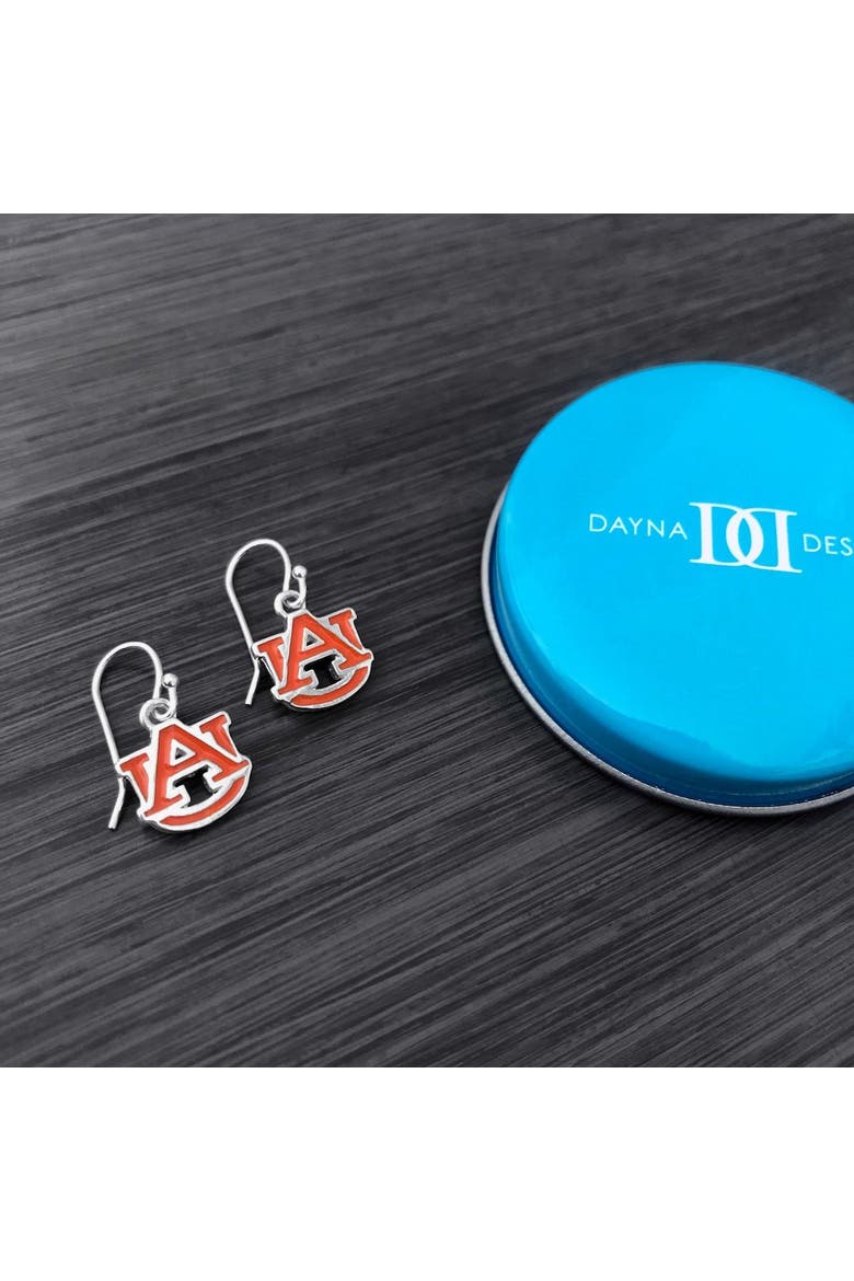 Women's Dayna Designs Auburn Tigers Silver Enamel Dangle Earrings, Alternate, color, Silver
