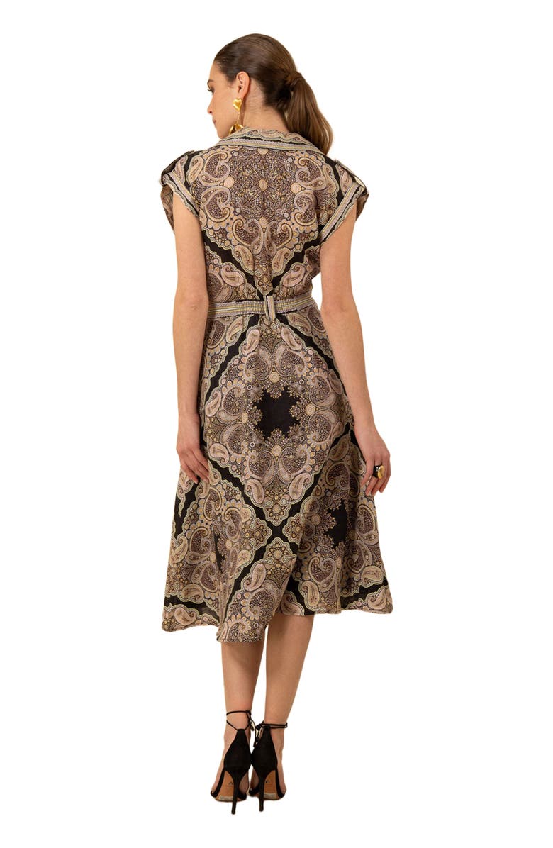 Hale Bob Priscilla Linen Midi Dress, Alternate, color,