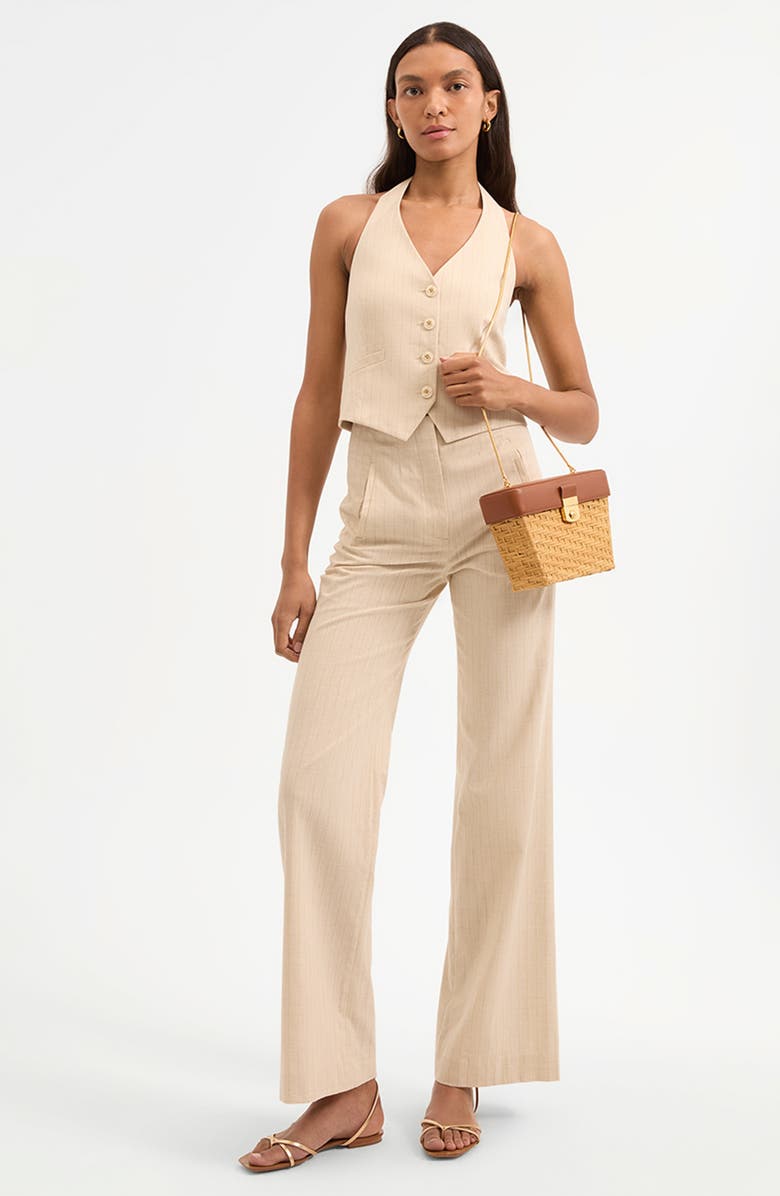 Veronica Beard Lock Rattan Box Bag, Alternate, color, Natural Wicker/ Hazelwood