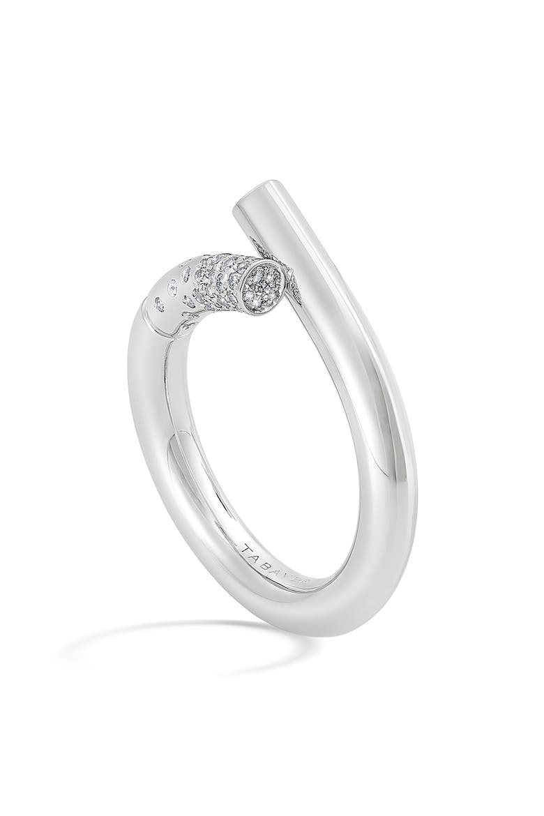 Oera Knot Diamond Bypass Ring, Main, color, 18K WHITE GOLD