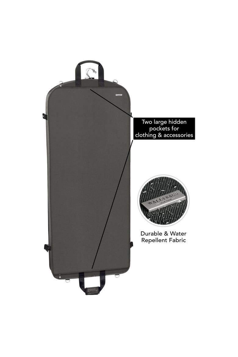 52" Premium Travel Garment Bag with shoulder strap and two large pockets, Alternate, color, Grey